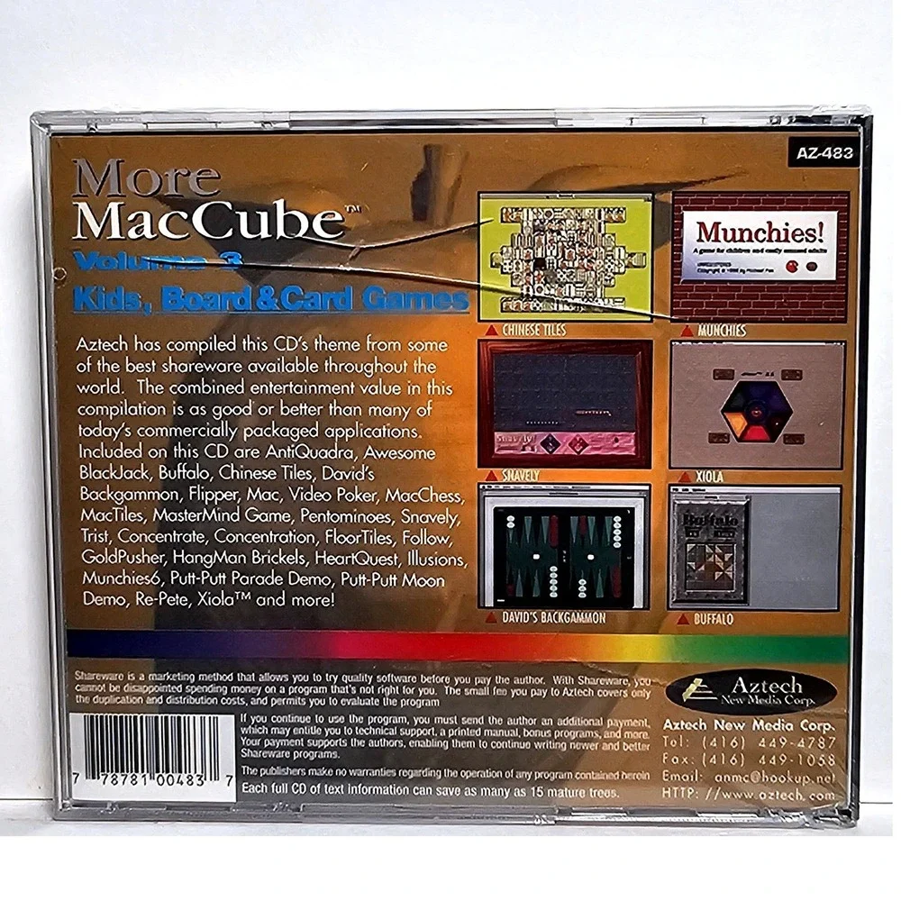 Aztech More MacCube Games Vol 2 Mac OS Vintage CD-ROM‎ AZ-482 NIB